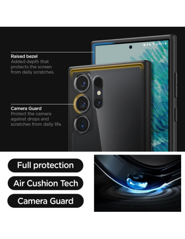 Coque SPIGEN Ultra Hybride pour SAMSUNG S24 ULTRA mat noir