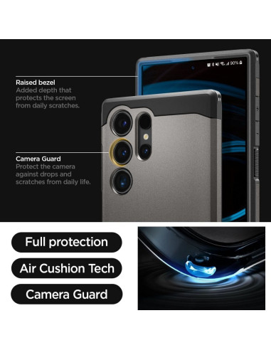 Coque SPIGEN Tough Armor pour SAMSUNG S24 ULTRA gunmetal