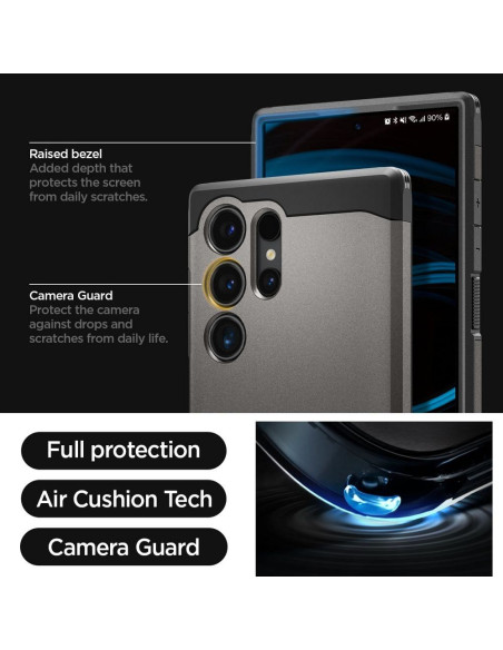 Coque SPIGEN Tough Armor pour SAMSUNG S24 ULTRA gunmetal