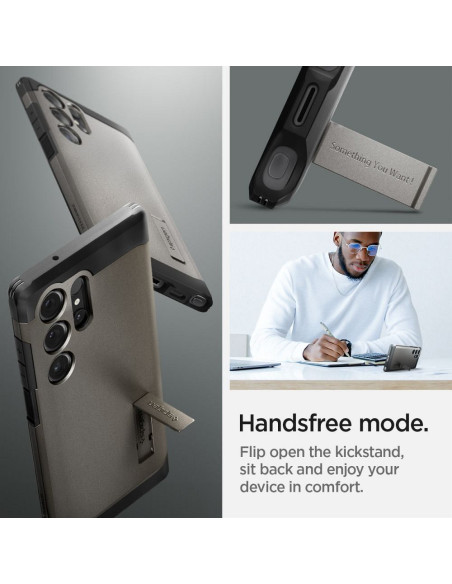 Coque SPIGEN Tough Armor pour SAMSUNG S24 ULTRA gunmetal