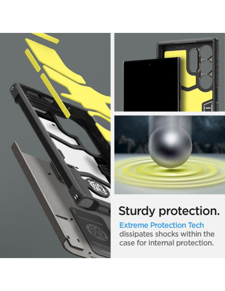 Coque SPIGEN Tough Armor pour SAMSUNG S24 ULTRA gunmetal