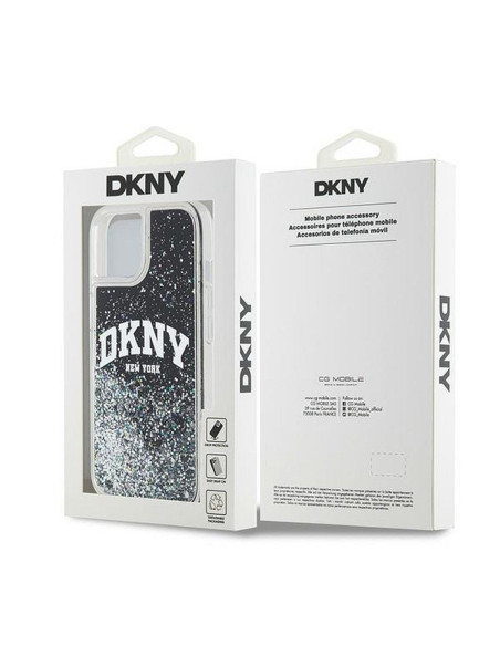 Coque DKNY pour IPHONE 14 DKHCP14SLBNAEK (DKNY HC Liquid Glitters W/Arch Logo) noir