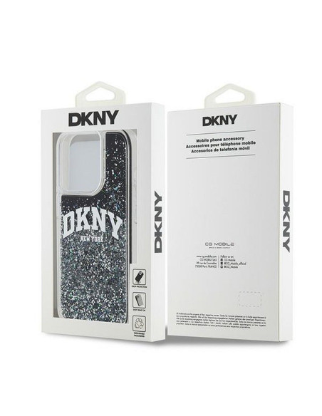 Coque DKNY pour IPHONE 14 Pro DKHCP14LLBNAEK (DKNY HC Liquid Glitters W/Arch Logo) noir