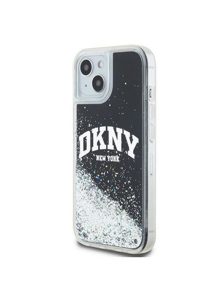 Coque DKNY pour IPHONE 15 DKHCP15SLBNAEK (DKNY HC Liquid Glitters W/Arch Logo) noir