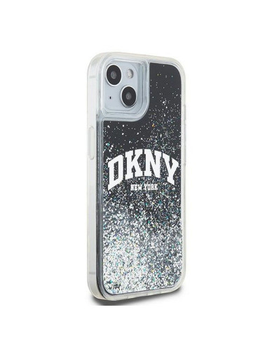 Coque DKNY pour IPHONE 15 DKHCP15SLBNAEK (DKNY HC Liquid Glitters W/Arch Logo) noir