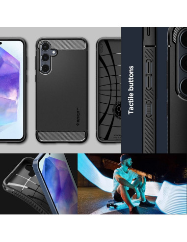 SPIGEN Coque Rugged Armor pour SAMSUNG A55 5G noir mat