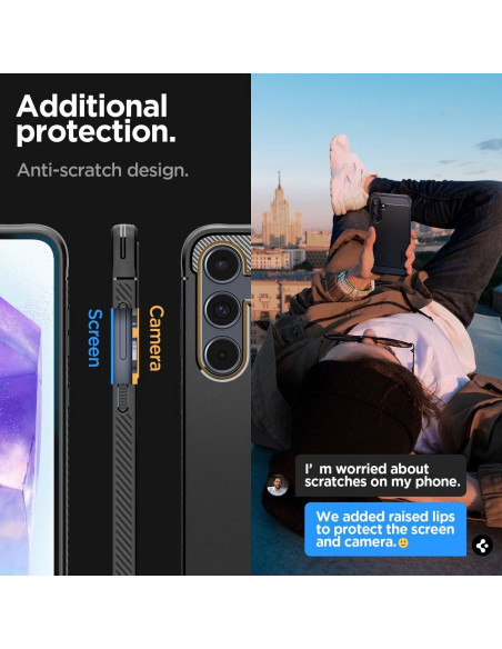 SPIGEN Coque Rugged Armor pour SAMSUNG A55 5G noir mat