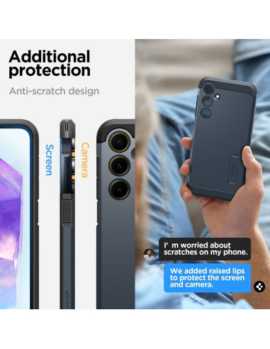 Coque SPIGEN Tough Armor pour SAMSUNG A55 5G metal slate