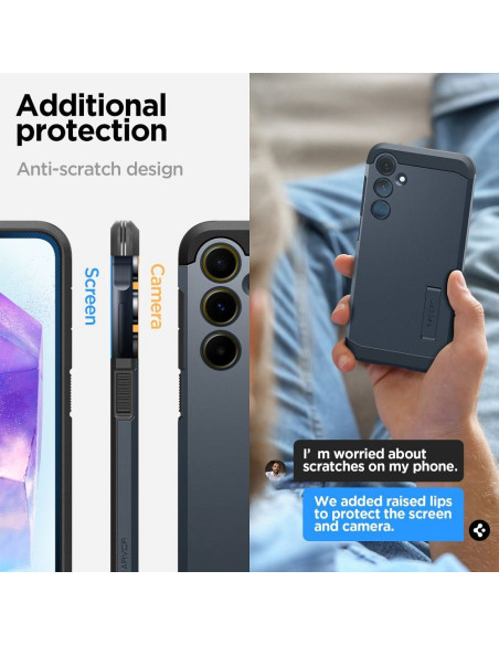 Coque SPIGEN Tough Armor pour SAMSUNG A55 5G metal slate