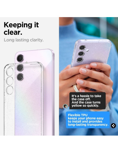SPIGEN Liquid Glitter Crystal Coque pour SAMSUNG A55 5G transparent