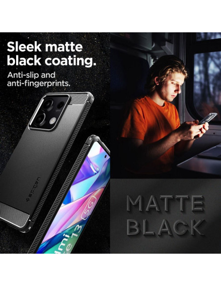 SPIGEN Coque Rugged Armor pour XIAOMI REDMI NOTE 13 5G noir mat