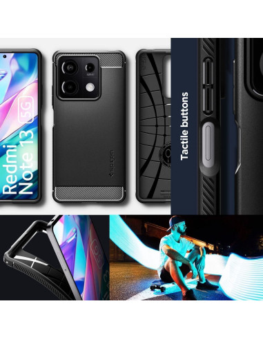 SPIGEN Coque Rugged Armor pour XIAOMI REDMI NOTE 13 5G noir mat