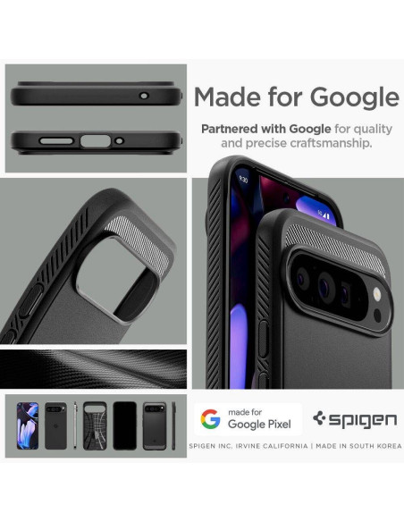 Case SPIGEN Rugged Armor for GOOGLE Pixel 9 Pro XL matte black