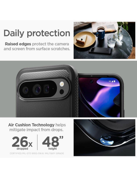 Case SPIGEN Rugged Armor for GOOGLE Pixel 9 Pro XL matte black