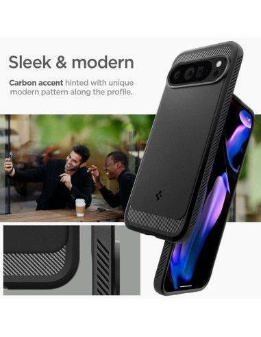 Case SPIGEN Rugged Armor for GOOGLE Pixel 9 Pro XL matte black