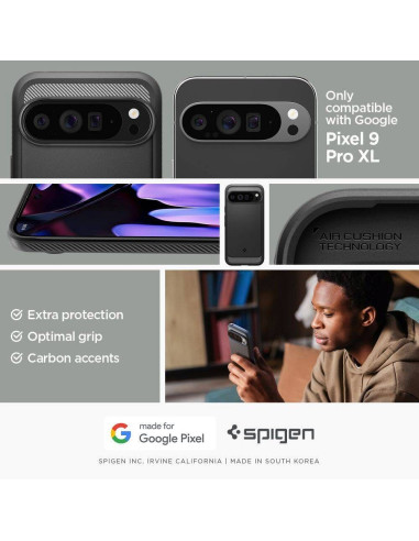 Case SPIGEN Rugged Armor for GOOGLE Pixel 9 Pro XL matte black
