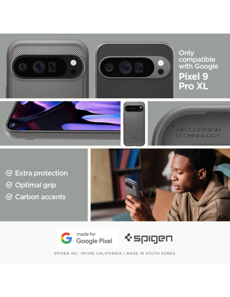 Case SPIGEN Rugged Armor for GOOGLE Pixel 9 Pro XL marble grey