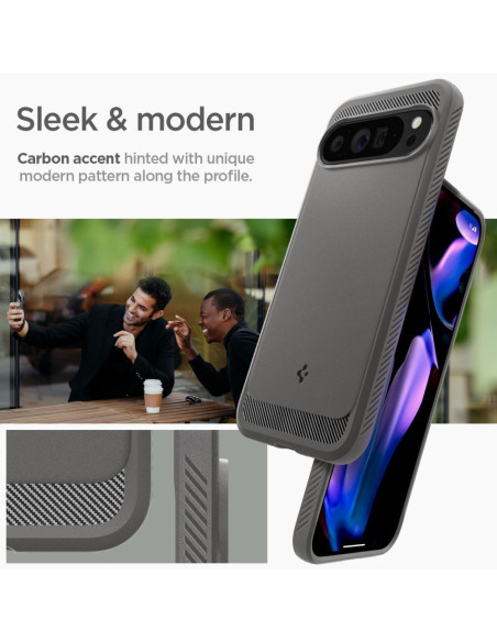 Case SPIGEN Rugged Armor for GOOGLE Pixel 9 Pro XL marble grey