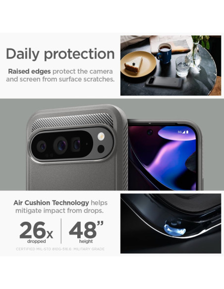 Case SPIGEN Rugged Armor for GOOGLE Pixel 9 Pro XL marble grey