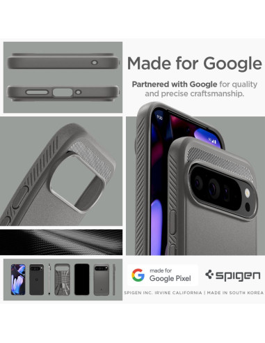 Case SPIGEN Rugged Armor for GOOGLE Pixel 9 Pro XL marble grey