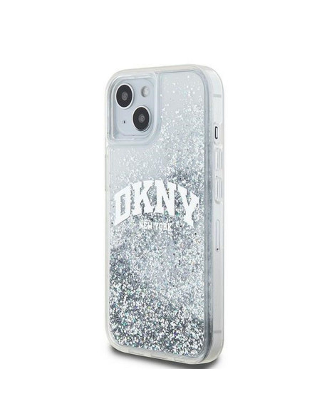 Coque DKNY pour IPHONE 15 DKHCP15SLBNAET (DKNY HC Liquid Glitters W/Arch Logo) blanc