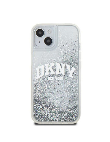 Coque DKNY pour IPHONE 15 DKHCP15SLBNAET (DKNY HC Liquid Glitters W/Arch Logo) blanc