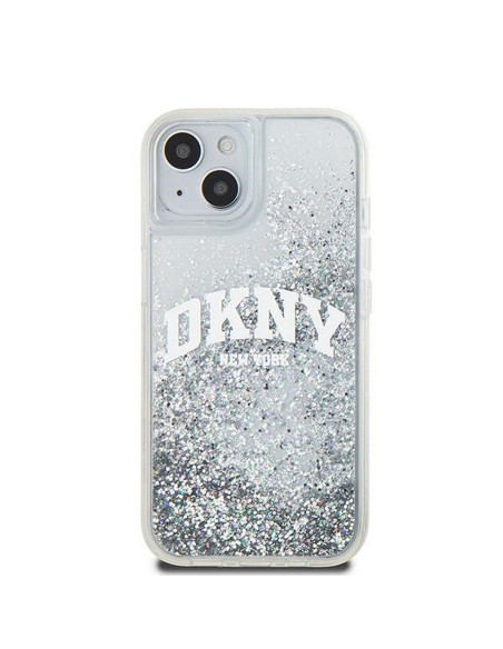 Coque DKNY pour IPHONE 15 DKHCP15SLBNAET (DKNY HC Liquid Glitters W/Arch Logo) blanc
