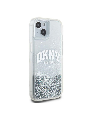 Coque DKNY pour IPHONE 15 DKHCP15SLBNAET (DKNY HC Liquid Glitters W/Arch Logo) blanc