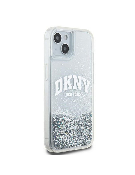 Coque DKNY pour IPHONE 15 DKHCP15SLBNAET (DKNY HC Liquid Glitters W/Arch Logo) blanc