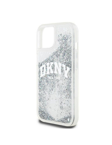 Coque DKNY pour IPHONE 15 DKHCP15SLBNAET (DKNY HC Liquid Glitters W/Arch Logo) blanc