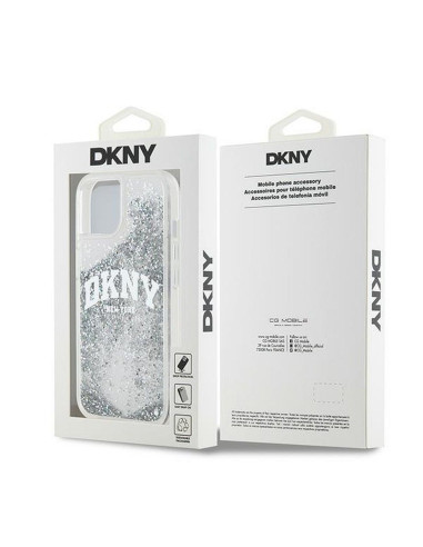 Coque DKNY pour IPHONE 15 DKHCP15SLBNAET (DKNY HC Liquid Glitters W/Arch Logo) blanc