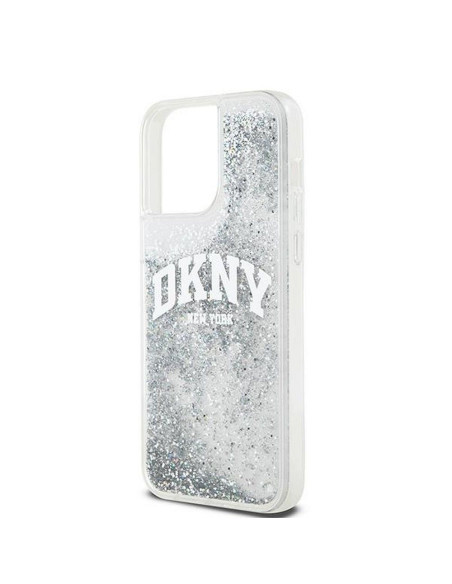 Coque DKNY pour IPHONE 15 Pro DKHCP15LLBNAET (DKNY HC Liquid Glitters W/Arch Logo) blanc