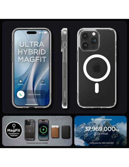 Case SPIGEN Ultra Hybrid Mag compatible with MagSafe for IPHONE 16 Pro frost clear