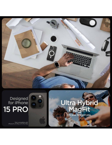 Case SPIGEN Ultra Hybrid Mag compatible with MagSafe for IPHONE 16 Pro frost clear