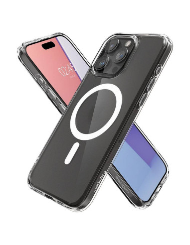 Case SPIGEN Ultra Hybrid Mag compatible with MagSafe for IPHONE 16 Pro frost clear