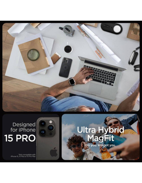 Case SPIGEN Ultra Hybrid Mag compatible with MagSafe for IPHONE 16 Pro frost black