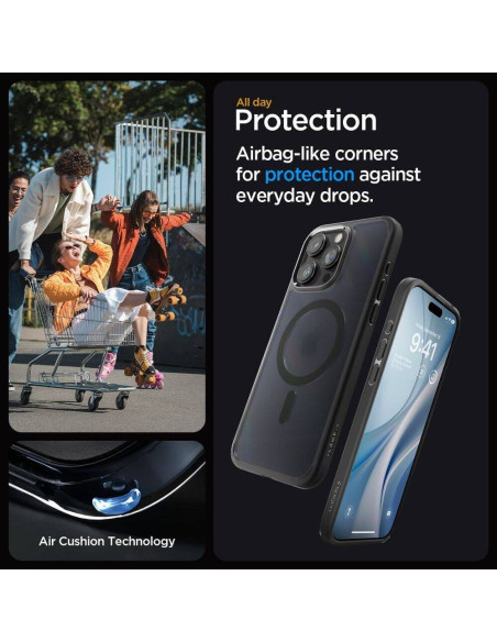 Case SPIGEN Ultra Hybrid Mag compatible with MagSafe for IPHONE 16 Pro frost black