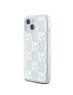 Coque DKNY pour IPHONE 15 DKHCP15SLCPEPT (DKNY HC Liquid Glitters W/Checkered Pattern) blanc 2