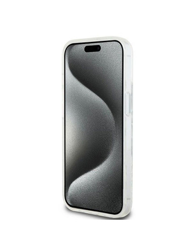Coque DKNY pour IPHONE 15 DKHCP15SLCPEPT (DKNY HC Liquid Glitters W/Checkered Pattern) blanc