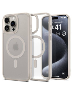 Case SPIGEN Ultra Hybrid Mag compatible with MagSafe for IPHONE 16 Pro Max frost natural titanium