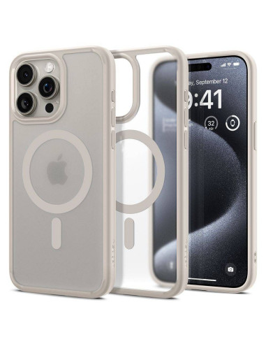 Case SPIGEN Ultra Hybrid Mag compatible with MagSafe for IPHONE 16 Pro Max frost natural titanium