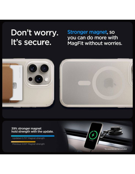 Case SPIGEN Ultra Hybrid Mag compatible with MagSafe for IPHONE 16 Pro Max frost natural titanium