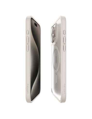 Case SPIGEN Ultra Hybrid Mag compatible with MagSafe for IPHONE 16 Pro Max frost natural titanium