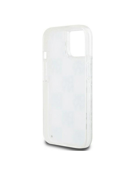 Coque DKNY pour IPHONE 15 DKHCP15SLCPEPT (DKNY HC Liquid Glitters W/Checkered Pattern) blanc
