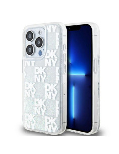 Coque DKNY pour IPHONE 15 Pro DKHCP15LLCPEPT (DKNY HC Liquid Glitters W/Checkered Pattern) blanc