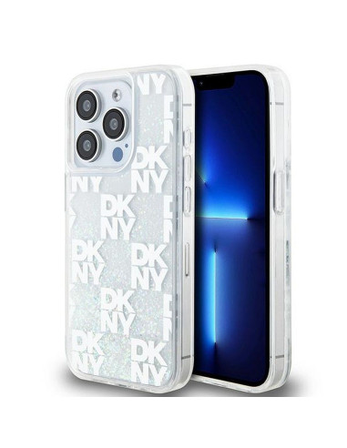 Coque DKNY pour IPHONE 15 Pro DKHCP15LLCPEPT (DKNY HC Liquid Glitters W/Checkered Pattern) blanc