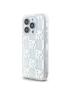 Coque DKNY pour IPHONE 15 Pro DKHCP15LLCPEPT (DKNY HC Liquid Glitters W/Checkered Pattern) blanc 2