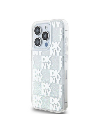 Coque DKNY pour IPHONE 15 Pro DKHCP15LLCPEPT (DKNY HC Liquid Glitters W/Checkered Pattern) blanc