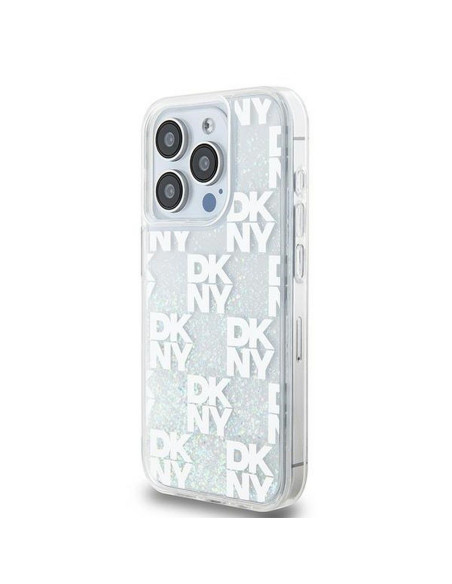 Coque DKNY pour IPHONE 15 Pro DKHCP15LLCPEPT (DKNY HC Liquid Glitters W/Checkered Pattern) blanc