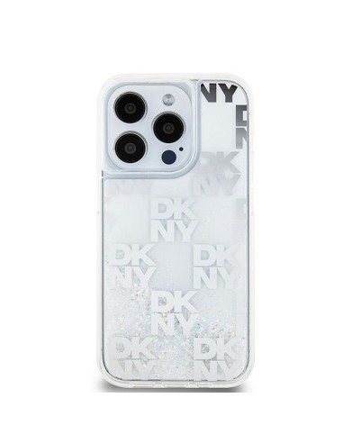 Coque DKNY pour IPHONE 15 Pro DKHCP15LLCPEPT (DKNY HC Liquid Glitters W/Checkered Pattern) blanc
